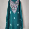 Aari Work 3pc Cyan Green Unstitched Suit in Wool for Winter