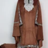 Brown Velvet 3pc Pheran Set Rema Zari Tilla Work