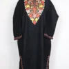Black Cashmilon Wool Hayat Pheran with Aari Work