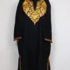 Black Cashmilon Rubab Woolen Pheran with Aari Embroidery