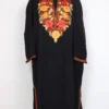 Minah Black Cashmilon Wool Pheran with Aari Embroidery