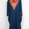 Ridah Cashmilon Wool Pheran in Royal Blue with Aari Embroidery
