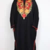 Cashmilon Wool Arooj Black Pheran with Aari Embroidery