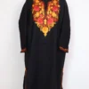 Cashmilon Wool Black Pheran with Aari Embroidery Inaya