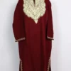 Aari Embroidered Maroon Pheran in Cashmilon Wool Sabia