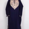 Zisha Navy Blue Cashmilon Wool Pheran with Aari Embroidery