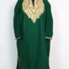 Aari Work Dark Green Zeenat Pheran in Cashmilon Wool