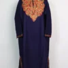 Aari Work Dark Blue Aiman Pheran in Cashmilon Wool