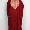 Aari Work Maroon Shifa Pheran in Cashmilon Wool