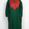 Dark Green Cashmilon Wool Sana Pheran with Aari work