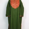 Aari Work Green Mehak Pheran in Cashmilon Wool
