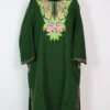Pheran Dress Green Cashmilon Wool Aari Work Daania
