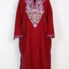 Sana Maroon Cashmilon Wool Pheran with Aari Embroidery