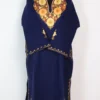 Navy Blue Cashmilon Wool Hafsa Pheran with Aari Work