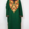 Dark Green Cashmilon Wool Pheran with Noorein Aari Work