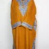Cashmilon Wool Mustard Ghazal Pheran with Aari Embroidery