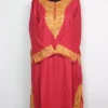 Cashmilon Wool Pink Pheran with Aari Embroidery Hoor