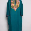 Sana Cashmilon Wool Sea Green Pheran with Aari Embroidery