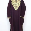 Gouhar Aari Work Pheran in Purple Cashmilon Wool