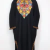 Aari Embroidery Pheran in Black Ibtisam Cashmilon Wool