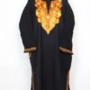Blak Cashmilon Wool Qismat Pheran with Aari Embroidery