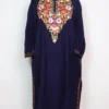 Dark Blue Cashmilon Wool Pheran with Aari Embroidery Nafisa
