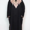 Arwa Cashmilon Wool Pheran in Black with Aari Embroidery