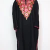 Zoya Cashmilon Wool Pheran Black with Aari Work
