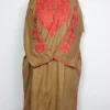 Cashmilon Brown Woolen Pheran with Omera Side Booti Aari Work