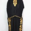 Seemah Cashmilon Wool Black Pheran with Side Booti Aari Embroidery