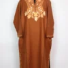 Saba Loose Brown Pheran With Aari Work In Cashmilon Wool