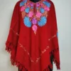 Maroon Poncho in Gousia Cashmilon Wool with Aari Work