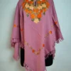Pink Poncho in Cashmilon Wool Gousia with Aari Embroidery