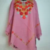 Aari Work Pink Poncho in Cashmilon Wool Gousia