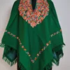 Dark Green Cashmilon Wool Zehra Poncho with Aari Work
