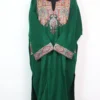 Rehana Cashmilon Wool Dark Green Pheran with Sozni Embroidery