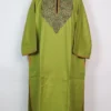 Lime Green Cashmilon Wool Pheran with Sozni Embroidery Nawal