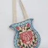 Cotton Handbag with Hand Crewel Embroidery from Kashmir