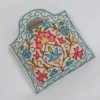 White Kashmiri Cotton Handbag with Hand Crewel Embroidery