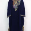 Riffat Kashmiri Dark Blue Velvet Loose Pheran with Dabka Embroidery