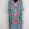 Kashmiri Dark Grey Georgette Sehr Kaftan with Aari Work