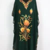 Kashmiri Georgette Dark Green Kaftan with Norain Aari Work