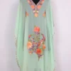 Kashmiri Sea Green Hoor Georgette Kaftan with Aari Work