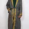 Kashmiri Grey Gown | Bathrobe Hand Aari Embroidered in Tweed Wool
