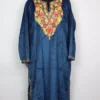 Kashmiri Zareesha Aari Work Loose Pheran in Blue Velvet