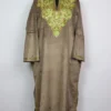 Brown Kashmiri Nazak Aari Work Loose Pheran in Velvet