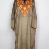 Brown Kashmiri Aari Work Loose Pheran in Velvet Zareen