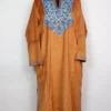 Orange Kashmiri Aari Work Loose Pheran in Velvet Arwa