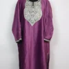 Velvet Violet Loose Pheran Sahiba With Zari Tilla Embroidery