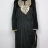 Black Velvet Loose Pheran With Zari Tilla Embroidery Huda
